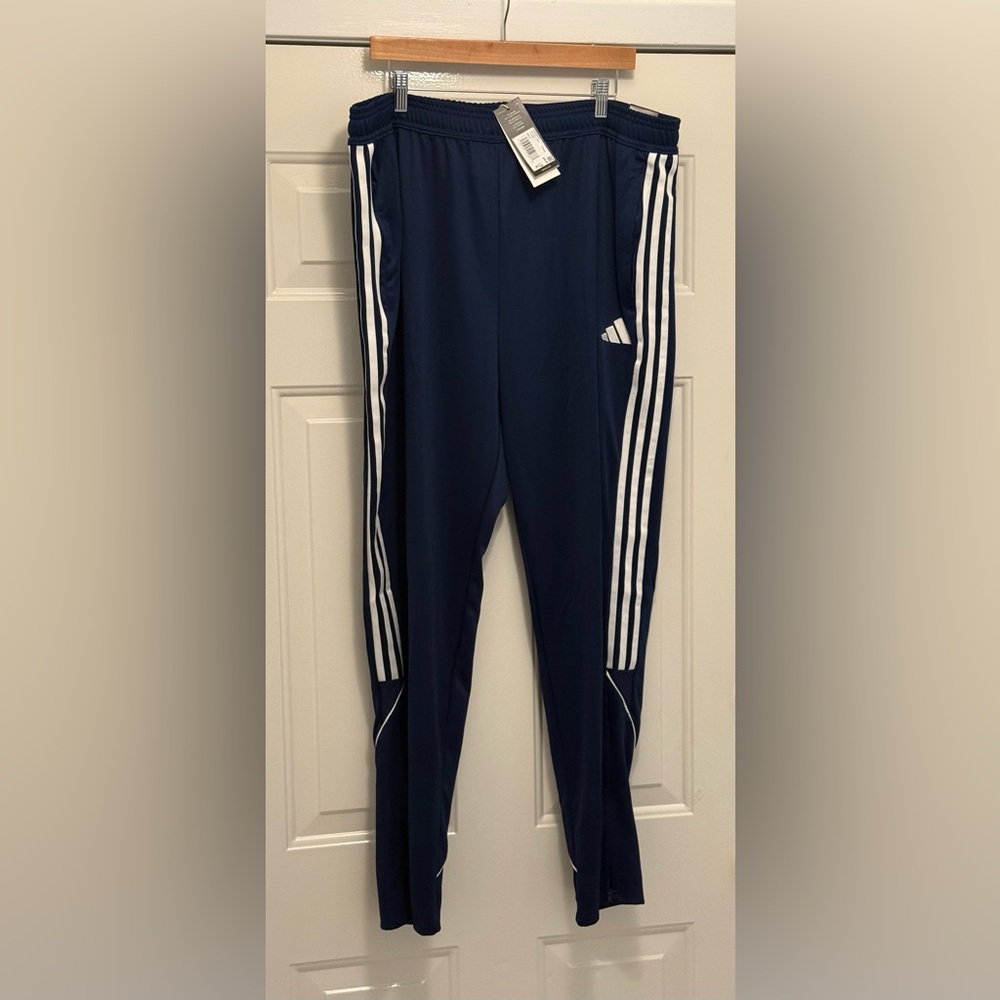 NWT Adidas Blue Tiro23 Track Pants with White Accents 3XLT.